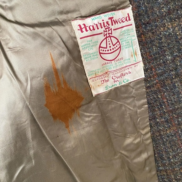 Harris Tweed Jacket Dunn & Co. Blazer Jacket Country Check 42 R - Picture 7 of 13
